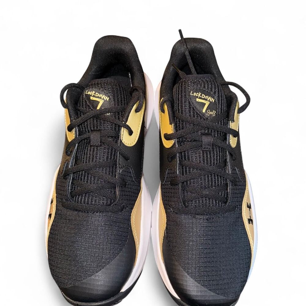Under Armour Lockdown 7 Men’s Size 11 Black Gold Basketball Shoes